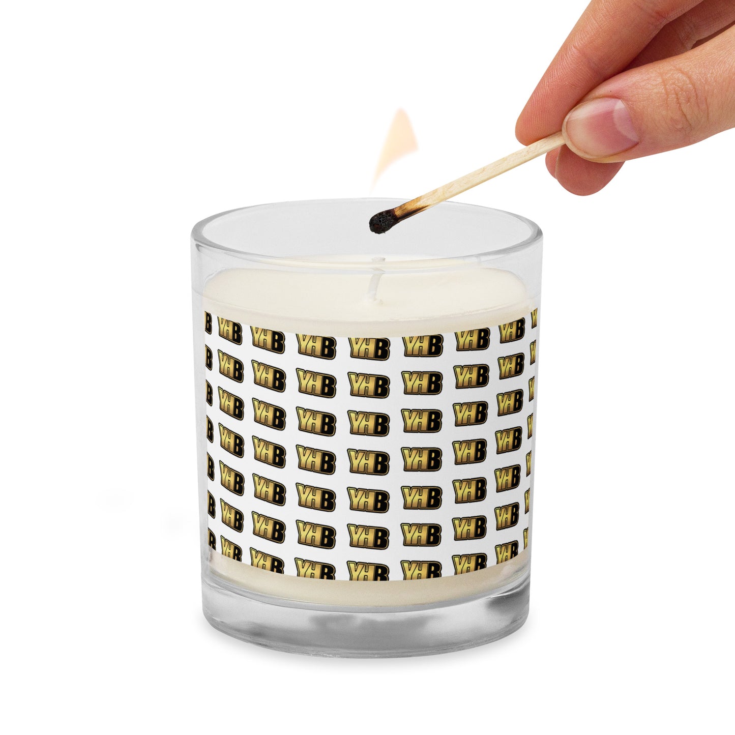 Glass jar soy wax candle