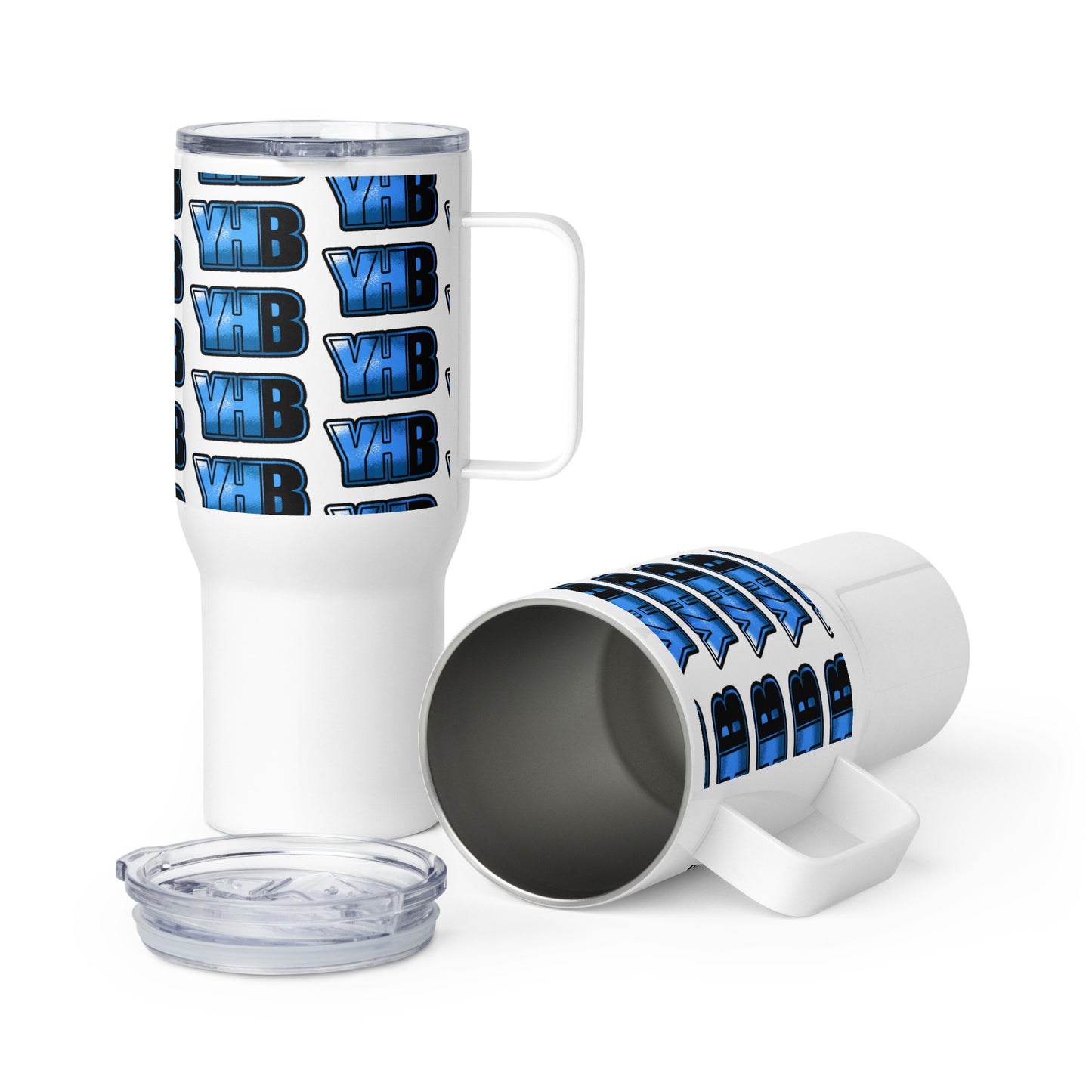 Travel mug with a handle