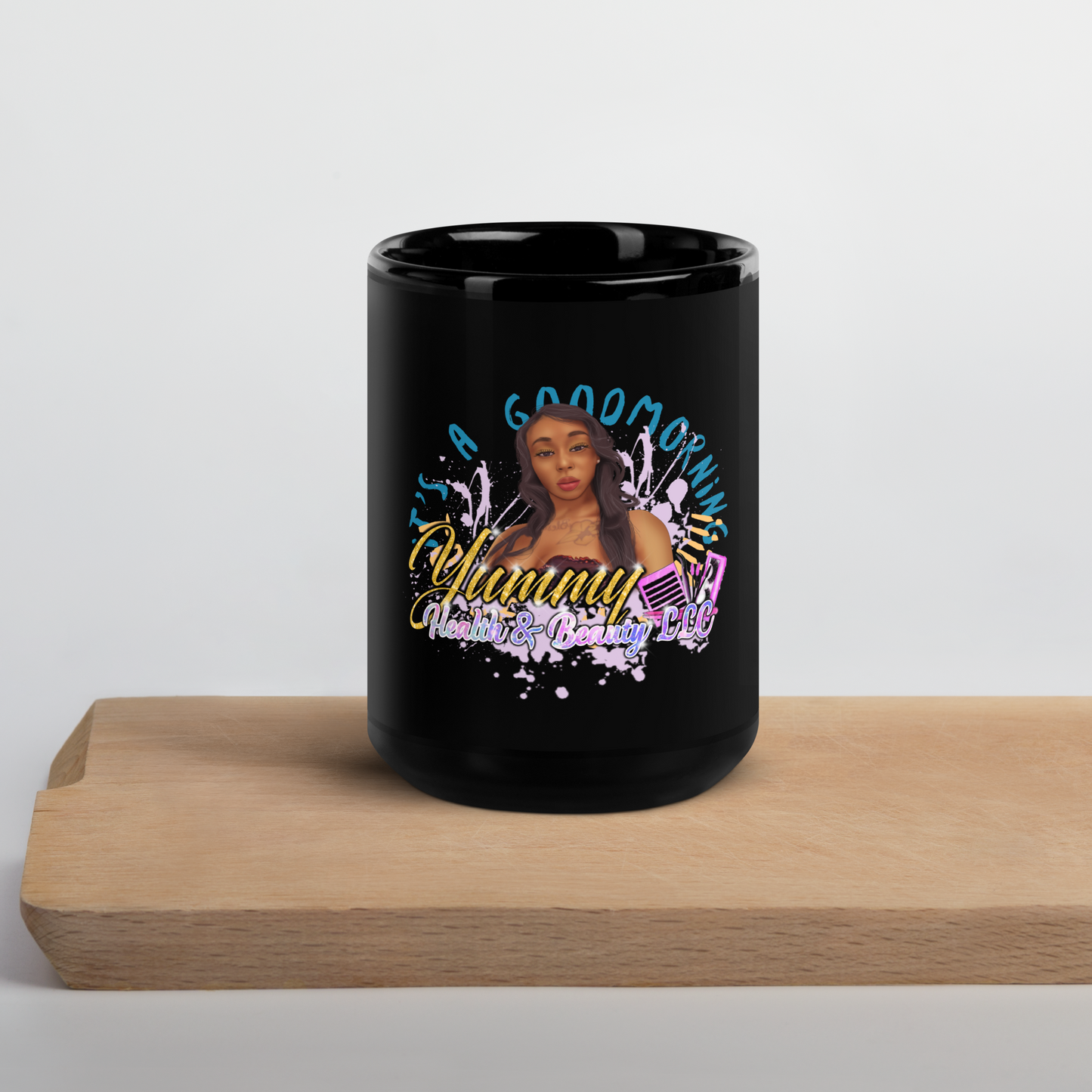 Yummy Glossy Black Mug